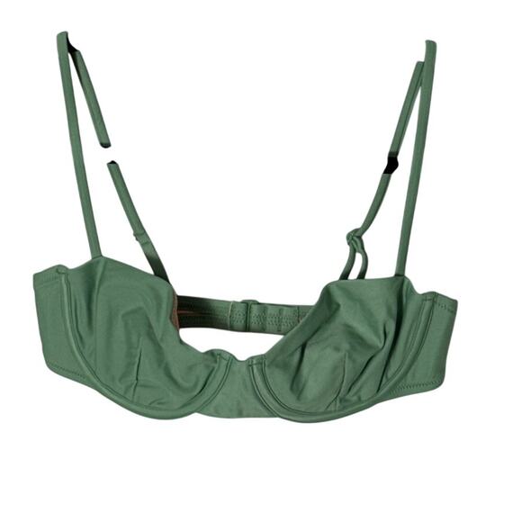 NWT J. Crew Balconette Underwire Bikini Top Green Size 34B - Picture 1 of 12